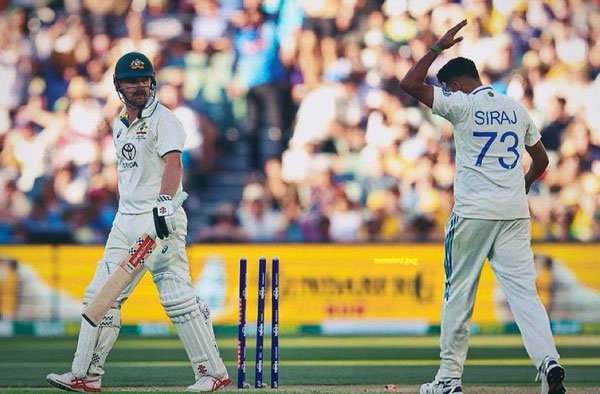 Watch Video: Mohammed Siraj gives Travis Head an aggressive send-off on Day 2. PC: Getty